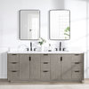 Cadiz Bathroom Vanity with Composite Stone Top, Grey, 84", No Mirror