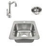 Angelico Stainless Steel 15" Single Bowl Drop-In Sink With Marielle Faucet