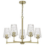 Cal - Cal FX-3749-5 Crestwood - 5 Light Chandelier - Refresh your decor with this antique brass metal cCrestwood 5 Light Ch Antique Brass Clear  *UL Approved: YES Energy Star Qualified: n/a ADA Certified: n/a  *Number of Lights: 5-*Wattage:60w E26 Medium Base bulb(s) *Bulb Included:No *Bulb Type:E26 Medium Base *Finish Type:Antique Brass