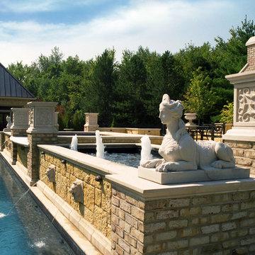 St. Charles Pool & Spa with Statuary and Fountain