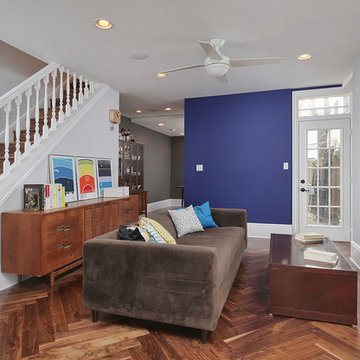 Graduate Hospital, Philadelphia: Herringbone Floor, Walnut Stair, Accent Walls