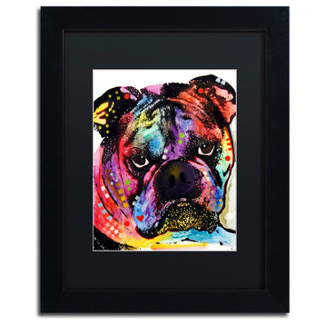 Dean Russo 'Bulldog' Framed Art, Black Frame, 11"x14", Black Matte