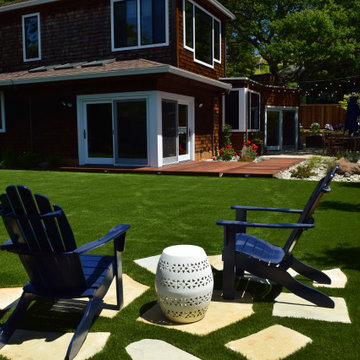 Spacious Garden with patio and lawn