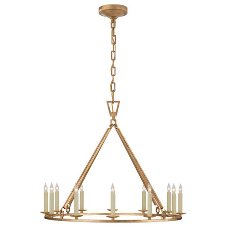 Darlana Medium Single Ring Chandelier in Gilded Iron