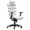 Modern Contemporary Office Chair, White Leatherette Painted Metal