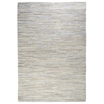 Uttermost Nyala 60x96" Recycled Leather and Hemp Rug in Light Beige