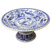 Consigned, Chinese Blue White Round Porcelain Offer Display Plate