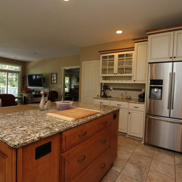 White Maple Transitional Kitchen With Custom Island in Takoma Park, MD