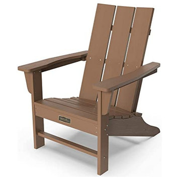 SERWALL Oversized Adirondack Chair, Brown, Modern