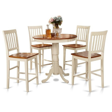 5-Piece Counter Height Dining Set, High Table And 4 Kitchen Chairs