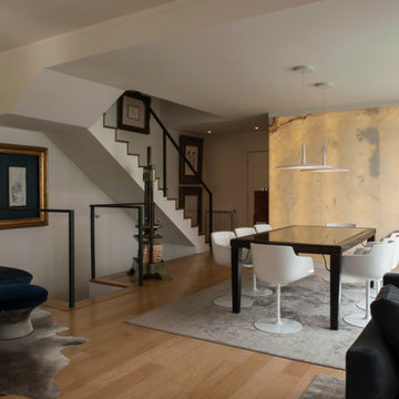 Dining Room Connection to Living Room and Staircase