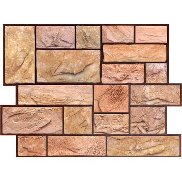 3D Wall Panel Natural Sawn Limestone Design, 23.5 by 17.25 Inches 566CY