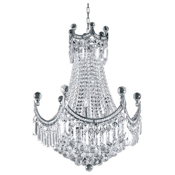 Artistry Lighting Corona Collection Hanging Crystal Chandelier 24x32, Chrome