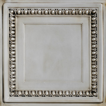 Cambridge Faux Tin Ceiling Tile - 24 in x 24 in, Pack of 10, #DCT 06, Antique White