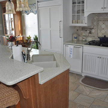 Waterfront Kitchen with Seaglass Island