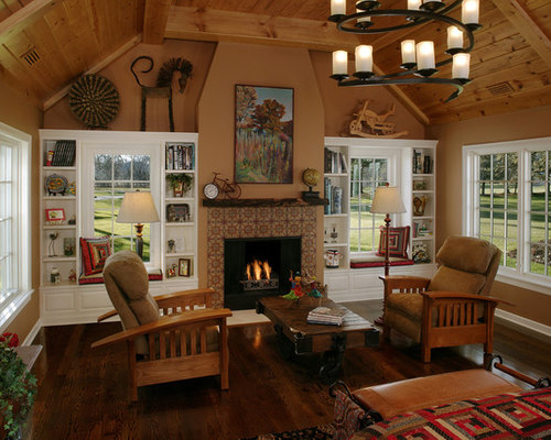 Windows Flanking Fireplace Houzz