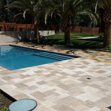 Tiled pool deck and patios