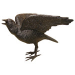 Bronze West Imports - Black Raven, E - The "Raven" with its head upright is so lifelike. Featured in dark patina, the Raven sculpture is a wonderful addition to your home or garden.