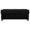 Pemberly Row Tufted Modern Polyester Microfiber Sofa with Curved Arm in Black