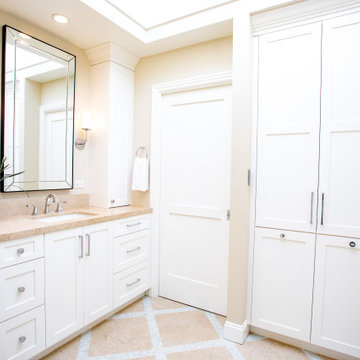 Custom bathroom vanities, coastal beach design white & cream handcrafted vanity