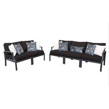 Lexington 5 Piece Outdoor Aluminum Patio Furniture Set 05a Black