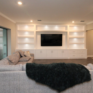 Custom Built-In Entertainment Center - Floor to Ceiling, Wall to Wall