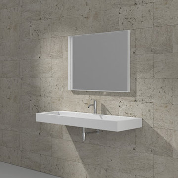ADM Bathroom Rectangular Countertop Sink, White, 60" - DW-197 (60 x 21)