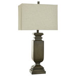 StyleCraft - Dorthy Traditional Table Lamp Brown Faux Wood Finish Heathered Oatmeal - StyleCraft's Dorthy Banda Brown Table Lamp features a traditional style body with a brown faux wood finish. Place this refined table lamp in the entryway or living room for a cultivated look.