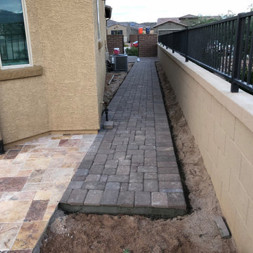 Travertine and Artificial Grass