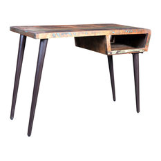 vidaXL Office w/ Iron Legs Desk Reclaimed Wood Workstation Writing Tables