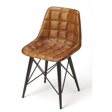 Patty Brown Leather Side Chair, 5380344