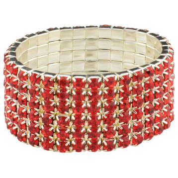 Sparkles Home Rhinestone Elastic Napkin Ring (Set of 4) - Red