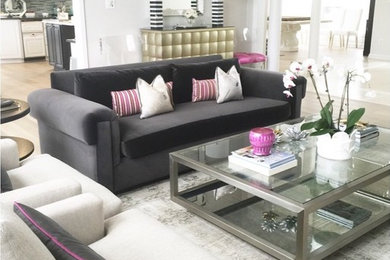 Example of a transitional living room design in Other