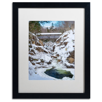 Michael Blanchette 'Snowy Chasm' Art, Black Frame, White Mat, 20x16