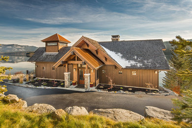 Inspiration for a rustic exterior home remodel in Seattle
