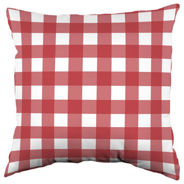 Buffalo Plaid Double Sided Pillow, Red, 16"x16"