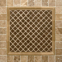 Tuscany Walnut Travertine And Brown Glass - Tile