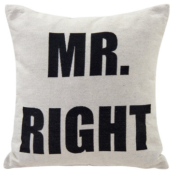 Mr. Right Decorative Throw Accent Pillow