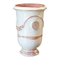 French Vase Tube Ivory - Outdoor Pots And Planters