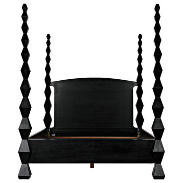 Brancusi Bed, Queen, Hand Rubbed Black