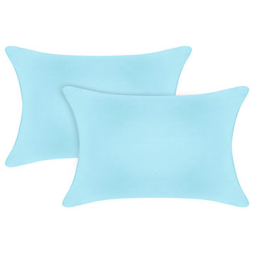 A1HC Soft Velvet Pillow Covers, YKK Zipper, Set of 2, Light Blue, 12"x20"