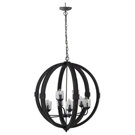 Anita 9 Light Chandelier, Black