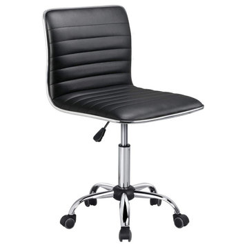 Adjustable Task Chair Low Back Armless Swivel Desk Chair Office Chair Wheels