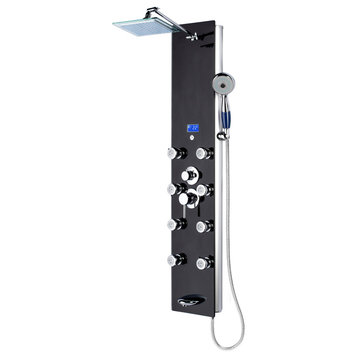Blue Ocean 52” Aluminum SPA392B Shower Panel with Rainfall Shower Head