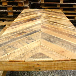 Chevron design Pallet table and bench - Dining Tables