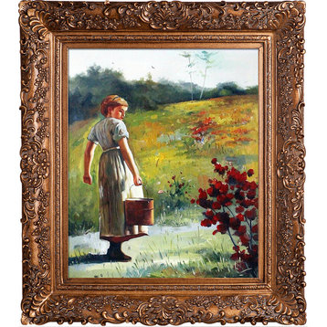 Returning From The Spring, Burgeon Gold Frame 20"x24"