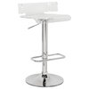 Rania Adjustable Stool With Swivel, Clear