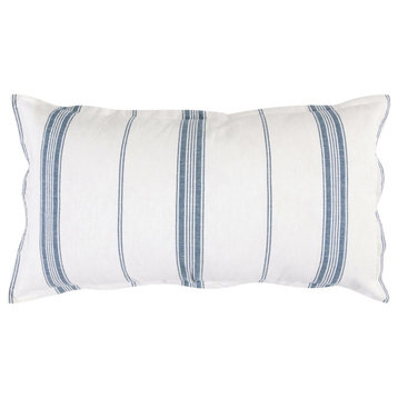Kosas Home Brooke 20x36" Fabric Stripe Pattern King Sham in Blue/White