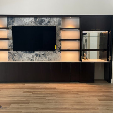 Great Room Built In Wall Unit with Hidden Wet Bar