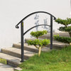 VEVOR Handrails for Outdoor Steps 1 to 3 Steps Stair Railing, Black, 3 Ft